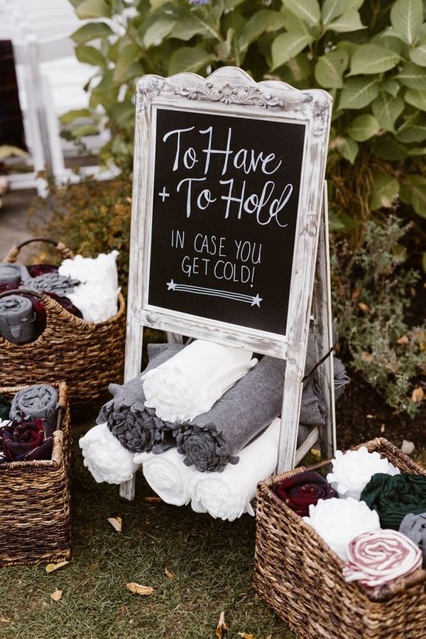 Blankets are an essential for winter weddings