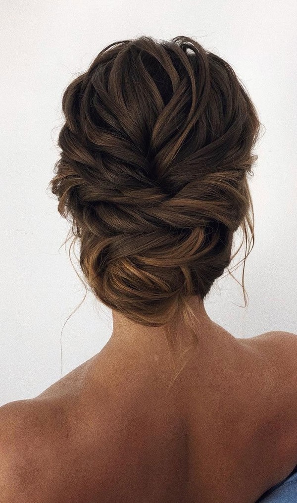 Gorgeous super chic low braided wedding updo hairstyles