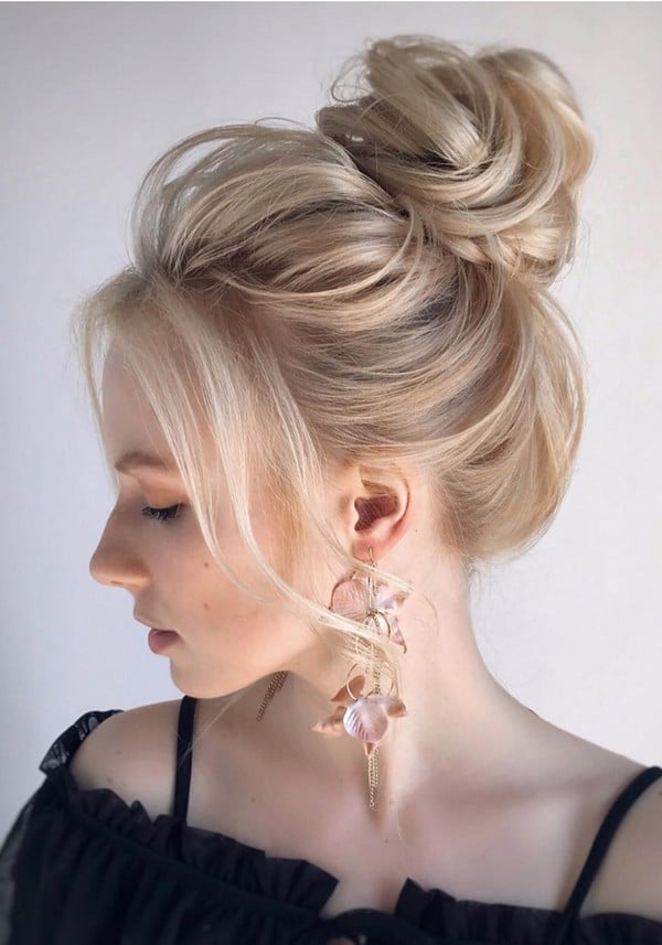 20 High Bun Wedding Updo Hairstyles For Long Hair Oh The