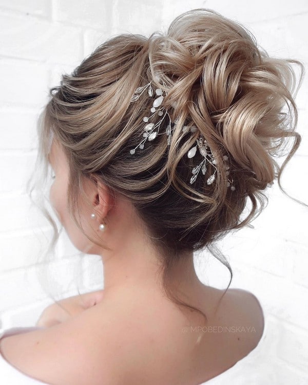 High updo wedding hairstyles for long hair mpobedinskaya