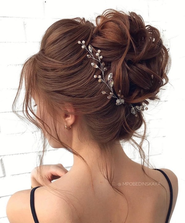 High updo wedding hairstyles for long hair mpobedinskaya