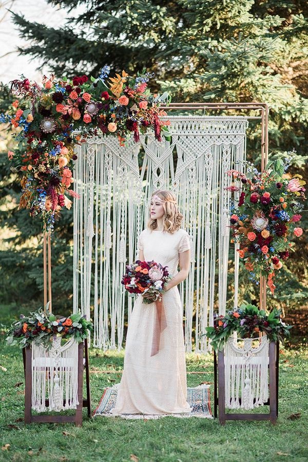 Jewel Toned Bohemian Wedding Backdrop