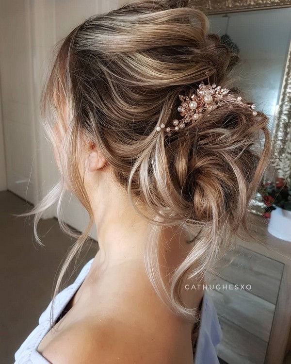 Messy wedding hairstyles for long hair from cathughesxo 