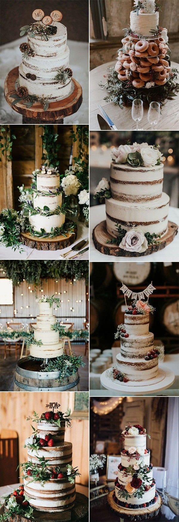 Rustic wedding cake ideas - rustic weddings, country wedding cake ideas, naked wedding cakes