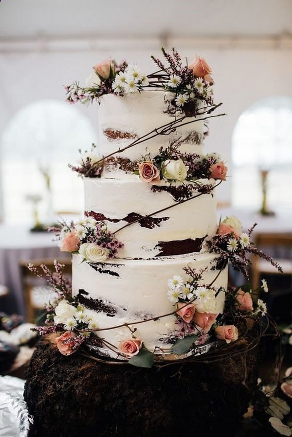 Rustic wedding cake ideas - rustic weddings, country wedding cake ideas, naked wedding cakes