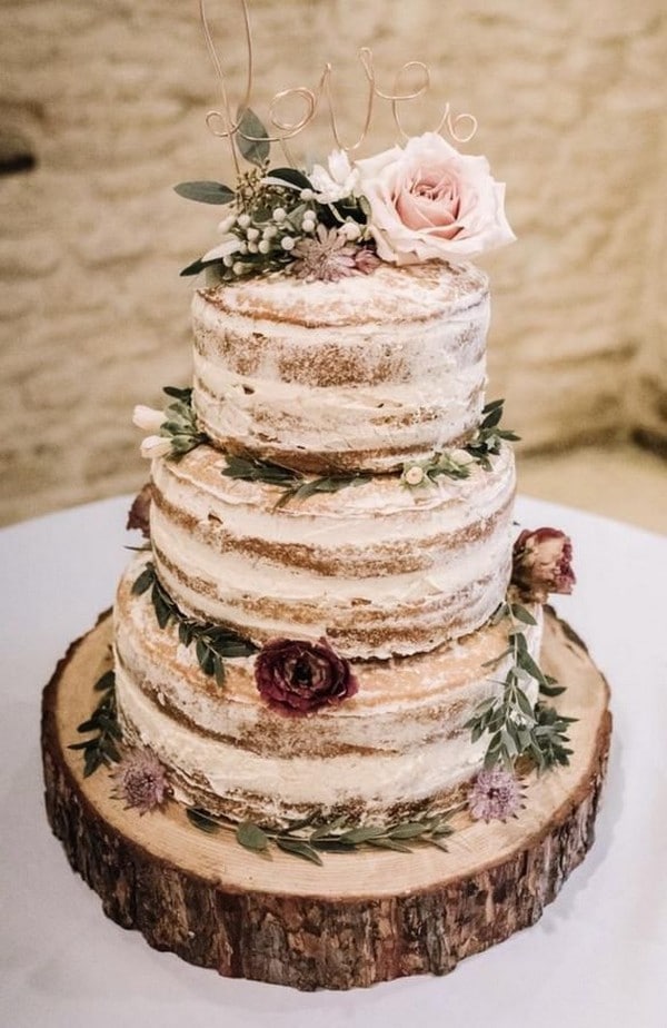 Rustic wedding cake ideas - rustic weddings, country wedding cake ideas, naked wedding cakes