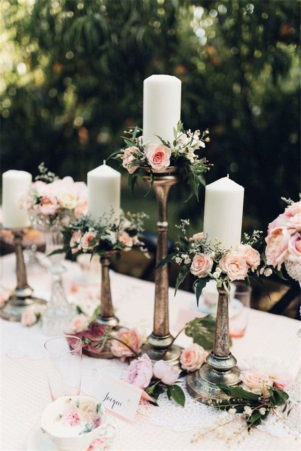 Shabby Chic Vintage Wedding Centerpiece