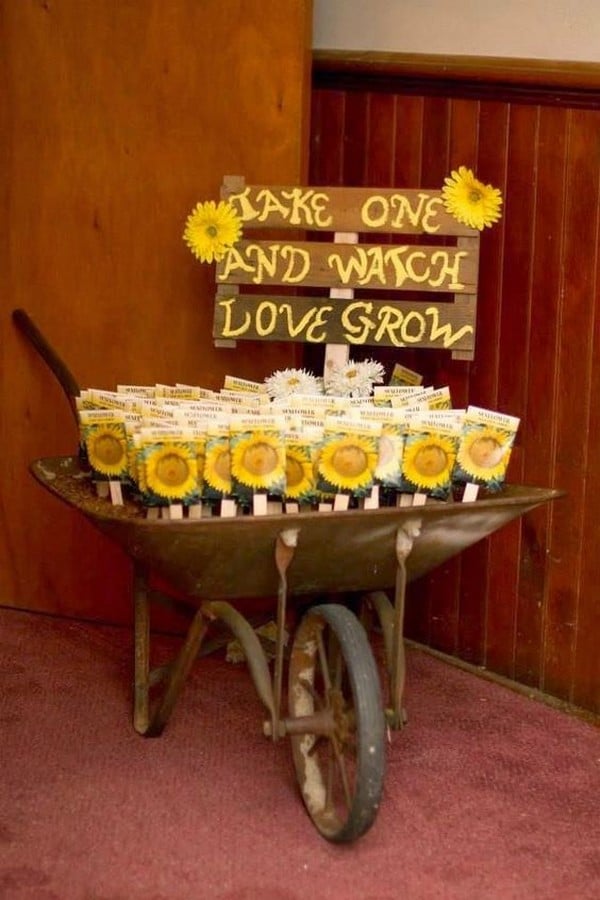 Sunflower Feeds Wedding Favors