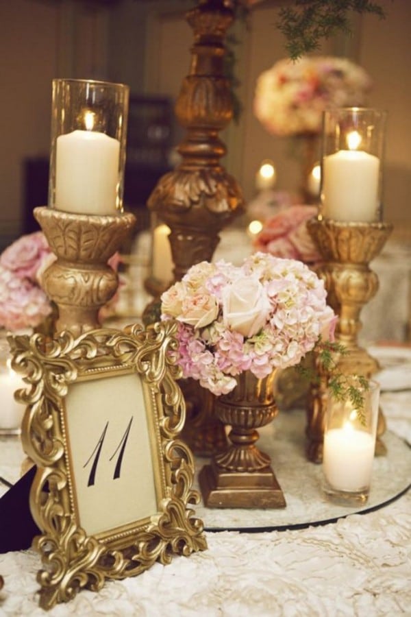 Traditional and Vintage Candle Centerpiece