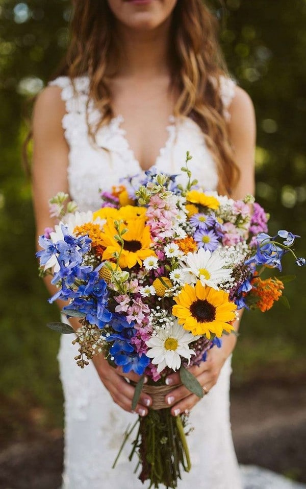 Vibrant hued wedding bouquet perfect for summer wedding