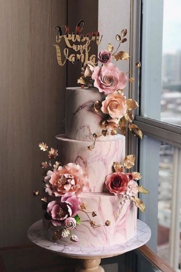 Vintage wedding cakes - vintage wedding, pearls, blush pink