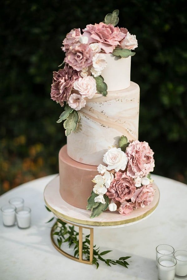 Vintage wedding cakes - vintage wedding, pearls, blush pink