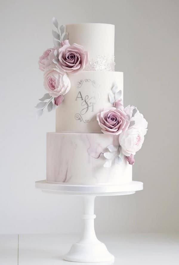 Vintage wedding cakes - vintage wedding, pearls, blush pink