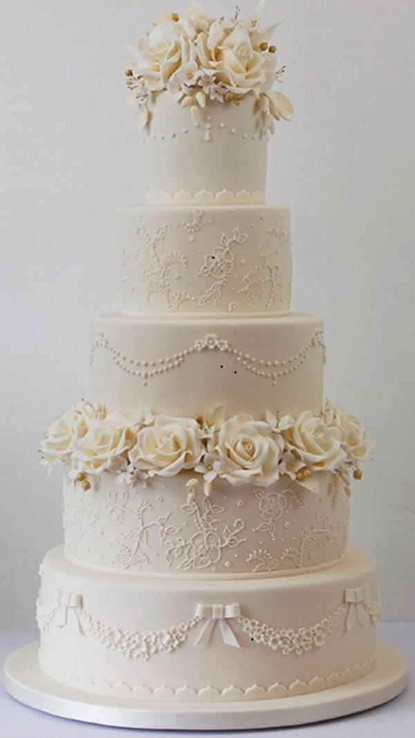 Vintage wedding cakes - vintage wedding, pearls, blush pink