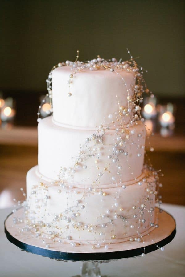 Vintage wedding cakes - vintage wedding, pearls, blush pink