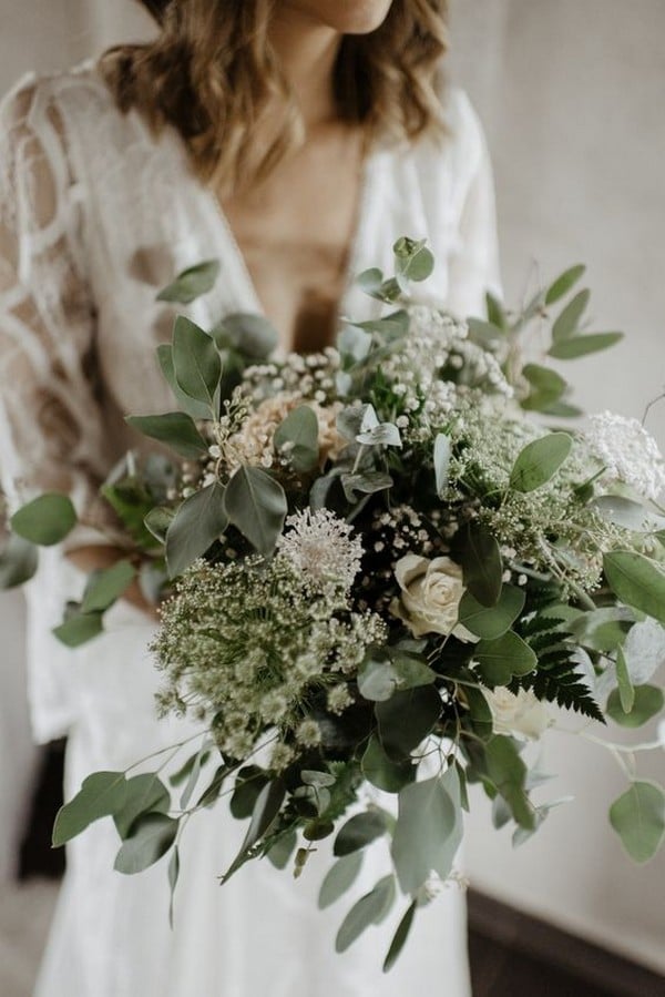 all greenery wedding bouquet