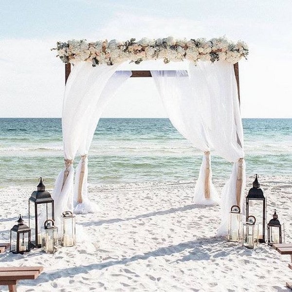 beach wedding alter ideas with lanterns