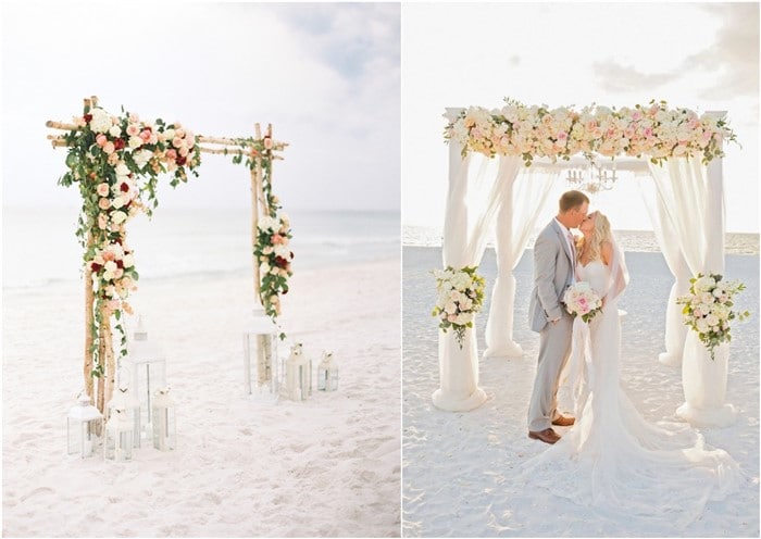 beach wedding backdrop ideas