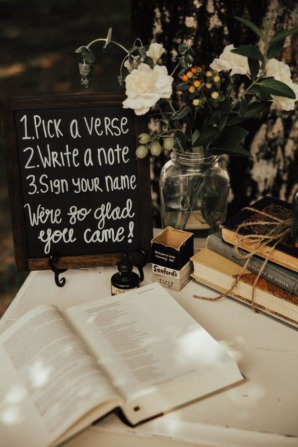 bible wedding sign