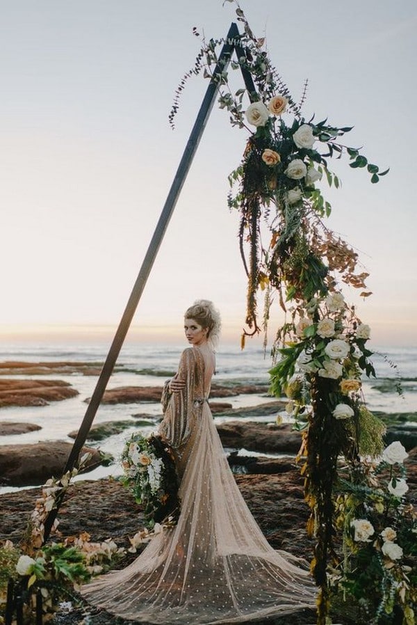 boho beach wedding backdrop ideas