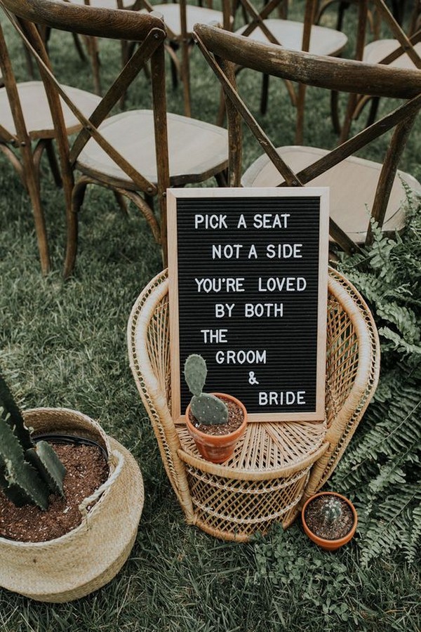 boho chic ceremony wedding sign ideas