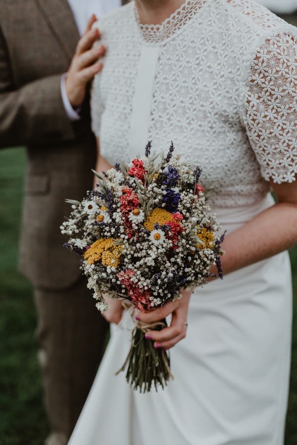 boho colorful wildflower wedding bouquet