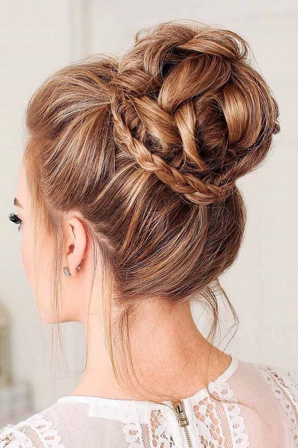 braided long wedding updo hairstyle