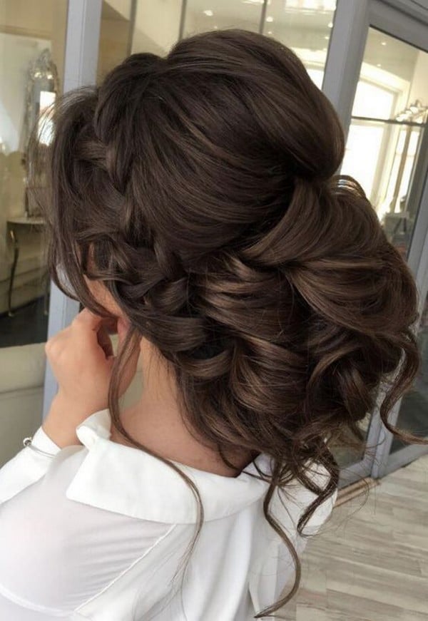 braided long wedding updo hairstyle