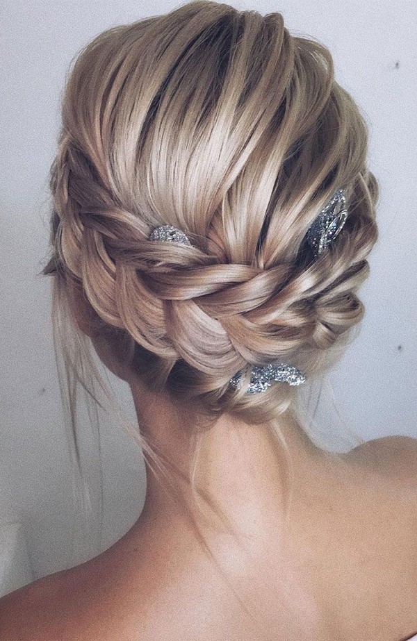 braided long wedding updo hairstyle