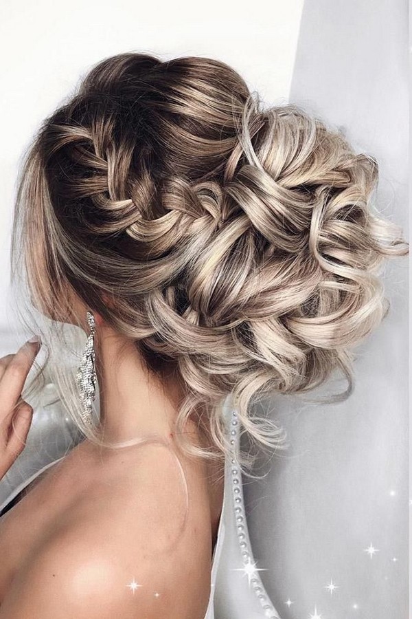 braided long wedding updo hairstyle