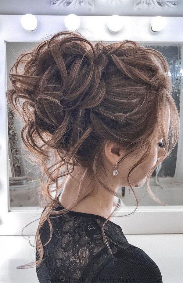 braided long wedding updo hairstyle