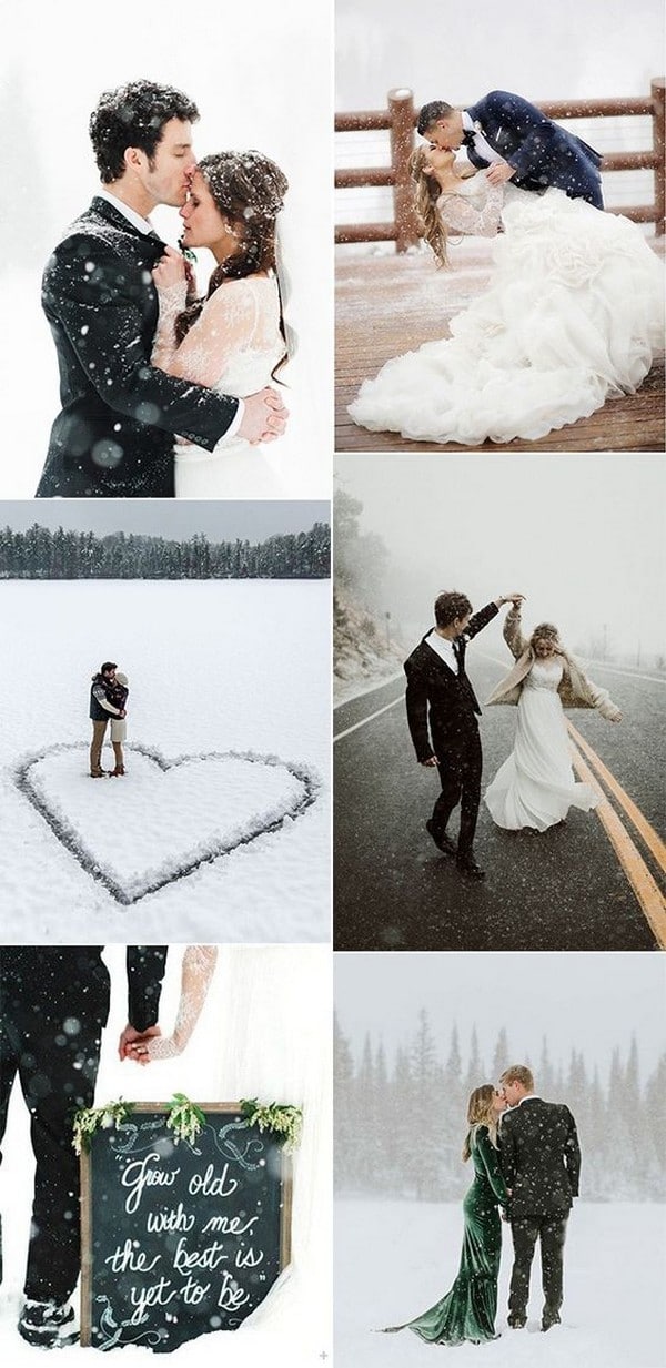 breathtaking winter wedding photo ideas