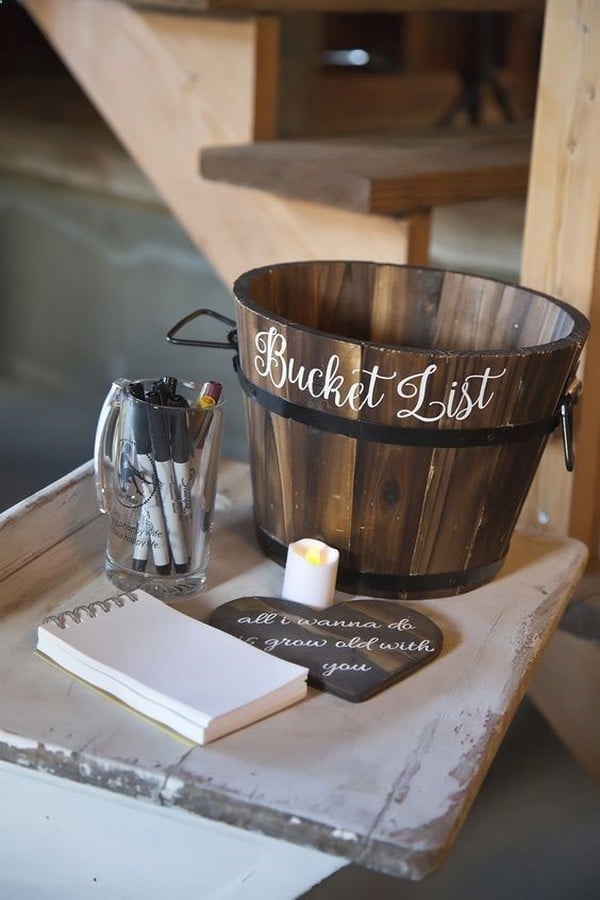 bucket list wedding guest book ideas