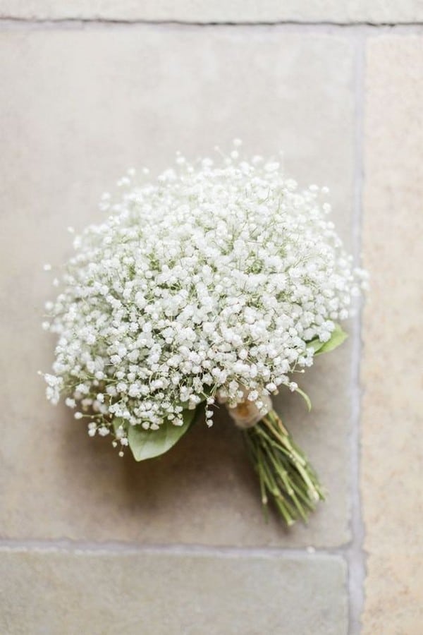 budget friendly baby‘s breath wedding bouquet ideas