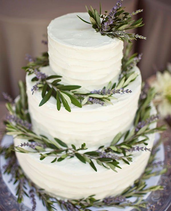 buttercream lavender wedding cake