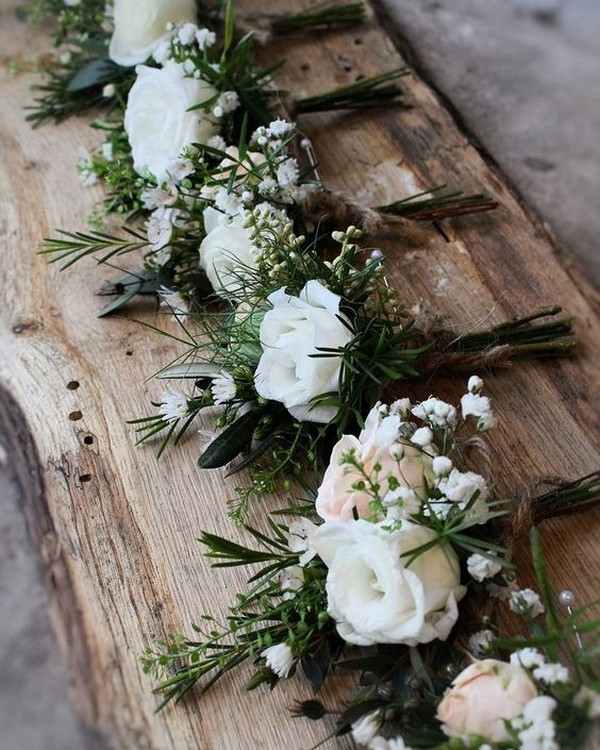 chic rustic wedding boutonniere