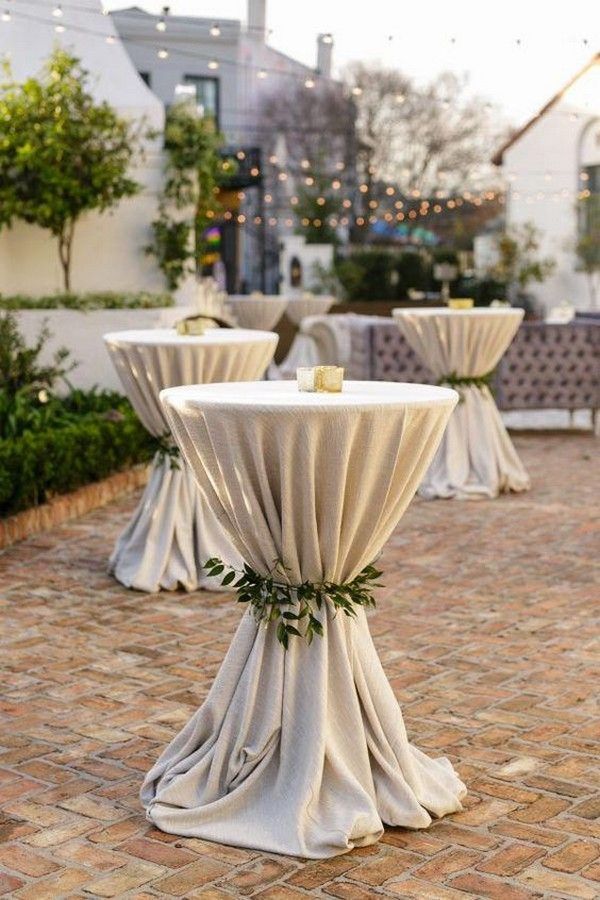 chic rustic wedding cocktail table decorations for backyard wedding