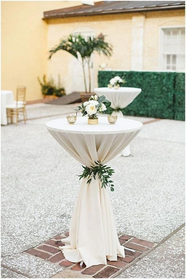 cocktail table for backyard weddings