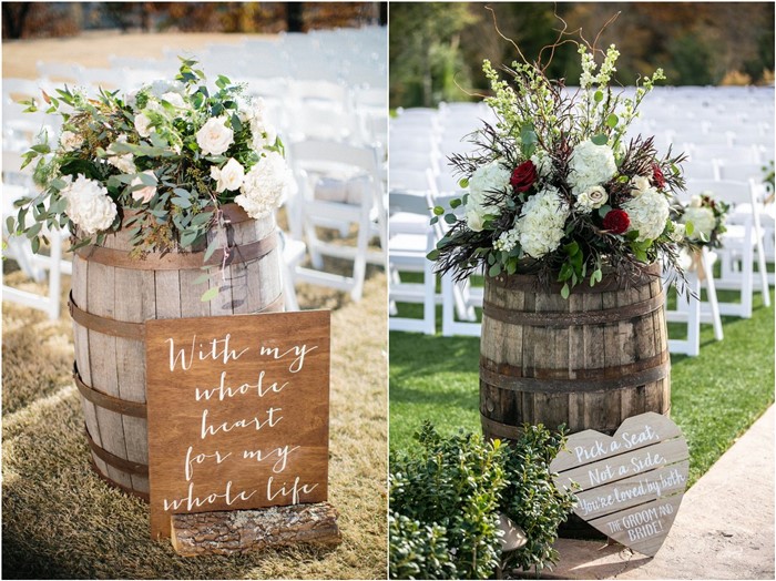 country farm wine barrel wedding decoration ideas