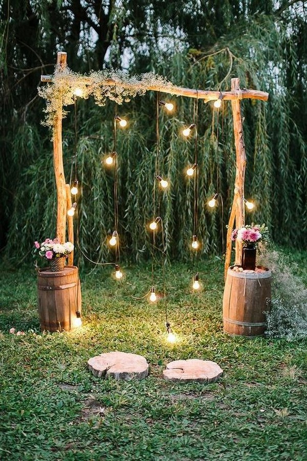 country rustic DIY wedding arch ideas