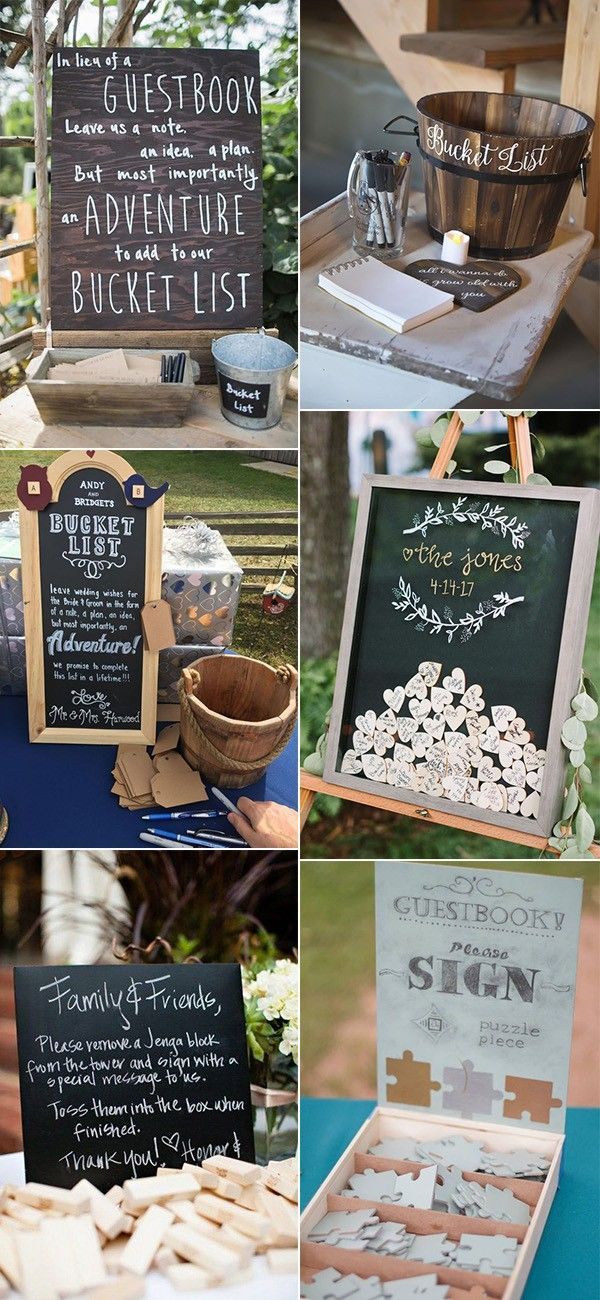 creative rustic wedding guest book ideas