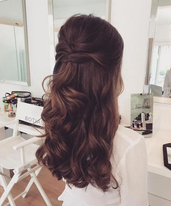 elegant half up half down wedding hairstyle 2