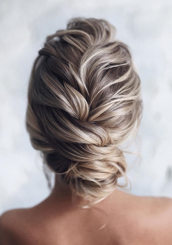 elegant updo low bun wedding hairstyle