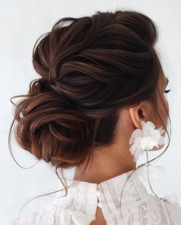 elegant updo low bun wedding hairstyle