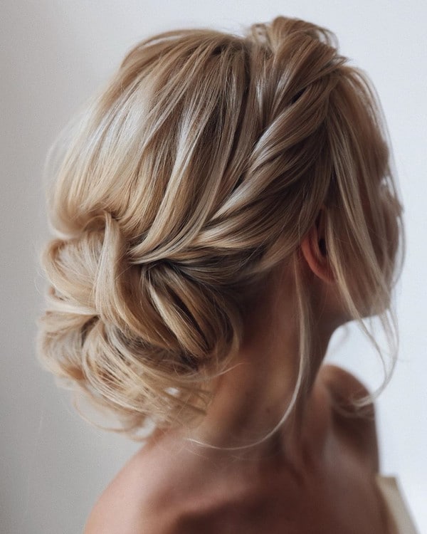 elegant updo low bun wedding hairstyle