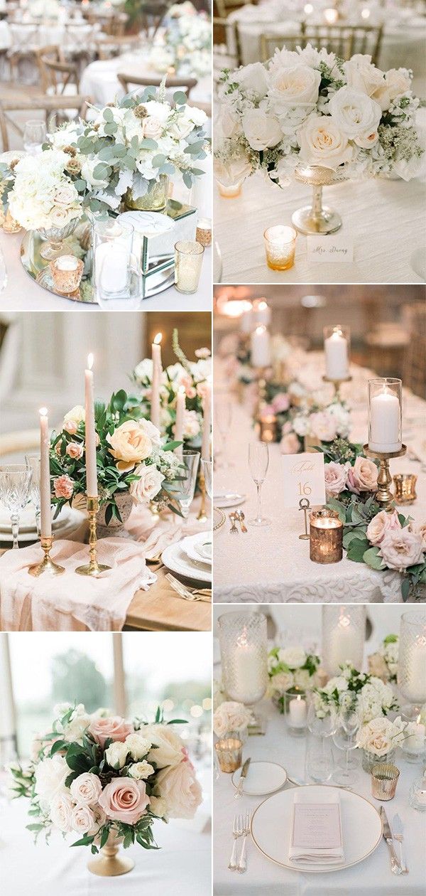 elegant neutral wedding centerpiece ideas