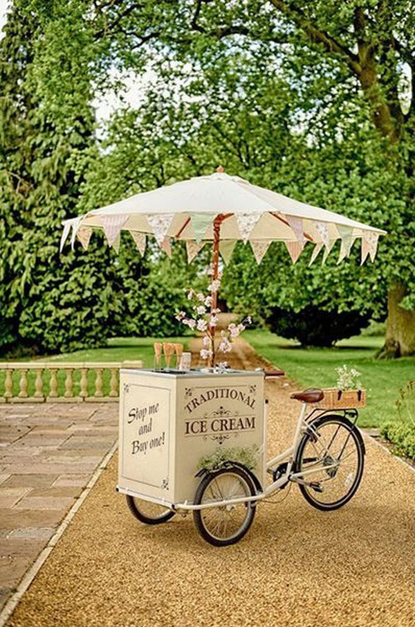 garden themed wedding ice cream tricycle
