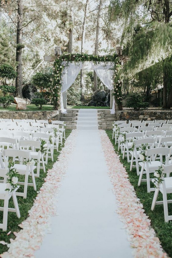 garden wedding ceremony arch and aisle decoration ideas