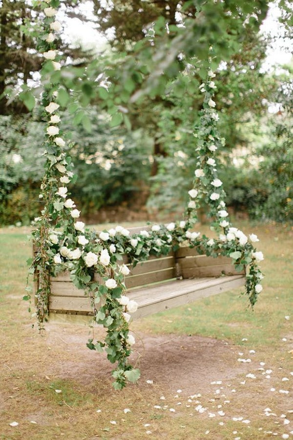 garden wedding ideas flower swing