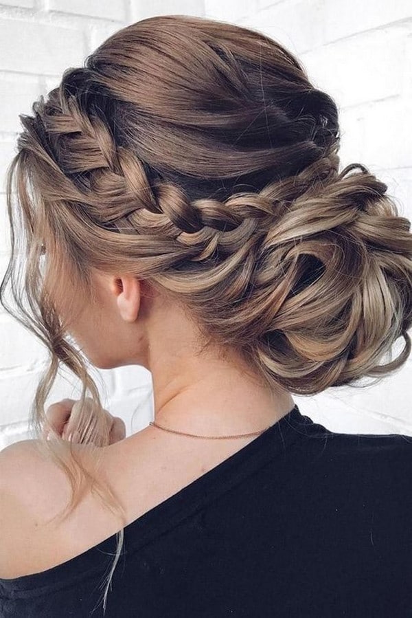 gorgeous braided updo wedding hairstyle